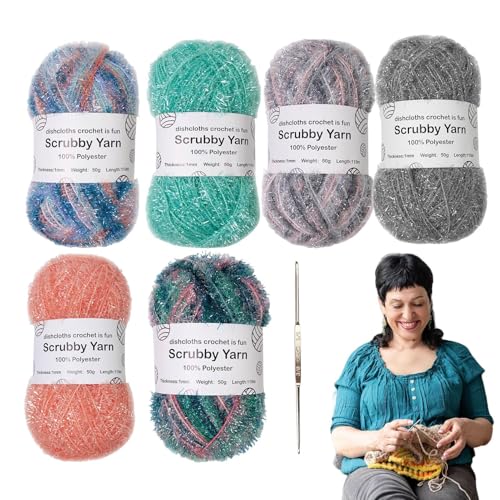 Scrubby-Garn, Scrubby-Garn Zum Häkeln | Polyester Sortiment Geschirrtücher | Häkel-Webgarn, Schrubbiges Polyestergarn, Robust Geschirrtücher Scrubby-Garn, Scrubby-Garn Zum Häkeln | Polyester Sortiment Geschirrtücher | Häkel-Webgarn, Schrubbiges Polyestergarn, Robust Geschirrtücher von Generisch