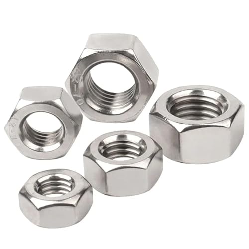 Sechskantmutter aus Edelstahl 304 für M1 M1.2 M1.4 M1.6 M2 M2.5 M3 M10 M12 M16 M20 M24 Schraube Schraube M18 (2 Stück) von Generisch