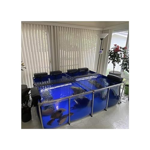 Segeltuch-Fischteich, Hinterhof-Aquarium, Pool, Teich mit transparentem Sichtfeld, PVC-Leinwand mit Stahlrahmen und Ablaufventil, Zuchtwassertank für Koi-Goldfische, Ausstellungsbecken Segeltuch-Fischteich, Hinterhof-Aquarium, Pool, Teich mit transparentem Sichtfeld, PVC-Leinwand mit Stahlrahmen und Ablaufventil, Zuchtwassertank für Koi-Goldfische, Ausstellungsbecken von Generisch