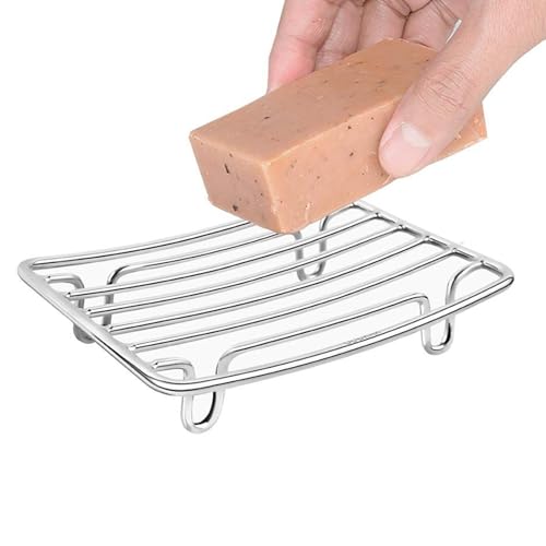 Seifenschale – Seifenhalter – selbstentleerende Badezimmer-Seifenschale – Edelstahl-Drahtregal mit Drainage für Wohnmobil, Waschbecken, Duschtasse, Badewanne, Schlafsaal, Schrank, Reise, Wohnung von Generisch