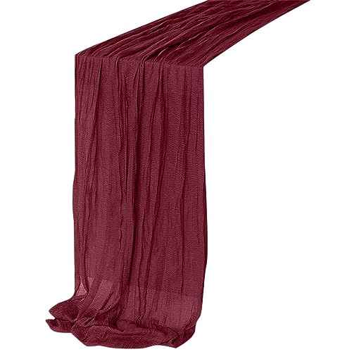 Seihtuch-Tischläufer, Käsetuch, Tischdecke, 90 x 180 cm, Tischläufer für Hochzeit, Urlaub, Geburtstag, Tisch, Esszimmer, Kommode, Dekoration, langer Tisch, Herbst (Rot, A) von Generisch