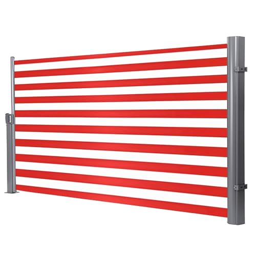 Seitenmarkise, einziehbar, Höhe 120-170 cm, Länge 200-600 cm, einziehbarer Sichtschutz, wasserdicht und UV-beständig für Terrasse, Deck, Balkon von Generisch