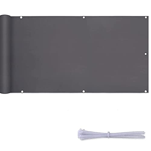 Seitenmarkise Dunkelgrau 1x9m - UV- & Windschutz Sichtschutz für Balkon Garten;Verkleidung mit Ösen & Montagezubehör Outdoor Schattenlösung von Generisch