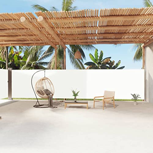 Seitenmarkise Versenkbar 180x1200cm - Outdoor Sonnenschutz Gartenüberdachung Automatisch aufrollbar Terrassenteiler Creme Stoff für Deck und Hof Seitenmarkise Versenkbar 180x1200cm - Outdoor Sonnenschutz Gartenüberdachung Automatisch aufrollbar Terrassenteiler Creme Stoff für Deck und Hof von Generisch