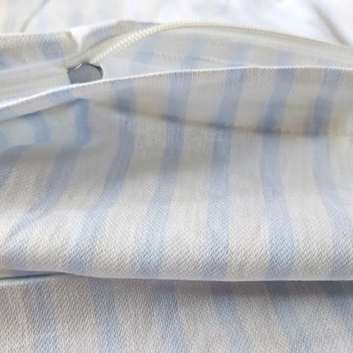 Seitenschläferkissen Bezug 40x145 cm Stillkissen Kissenbezug Kissenhülle 100% Baumwolle mit Reißverschluss Made in Germany (Blau Weiß Gestreift) von Generisch