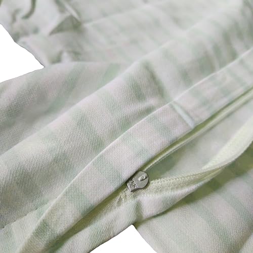 Seitenschläferkissen Bezug 40x145 cm Stillkissen Kissenbezug Kissenhülle 100% Baumwolle mit Reißverschluss Made in Germany (Grün Weiß Gestreift) von Generisch