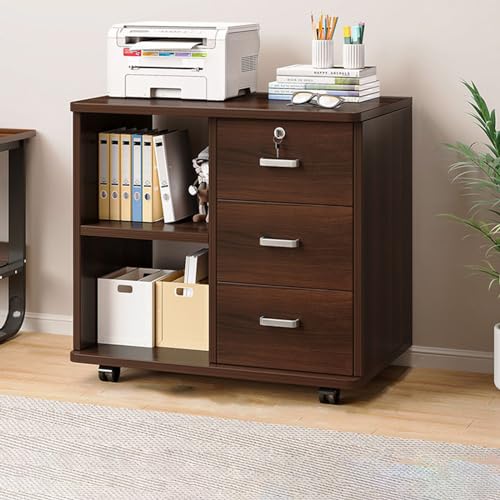 Seitlicher Aktenschrank aus Massivholz mit Schloss – mobiler Druckerständer für Home Office Organisation und Aufbewahrung Seitlicher Aktenschrank aus Massivholz mit Schloss – mobiler Druckerständer für Home Office Organisation und Aufbewahrung von Generisch