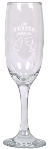 Sektglas mit Gravur – „Zum Anstoßen geboren“ – Lustiges Geschenk für Frauen & Männer – 210 ml – Spülmaschinenfest – Glas für Geburtstag, Party, Junggesellenabschied & Feierabend Sektglas mit Gravur – „Zum Anstoßen geboren“ – Lustiges Geschenk für Frauen & Männer – 210 ml – Spülmaschinenfest – Glas für Geburtstag, Party, Junggesellenabschied & Feierabend von Generisch