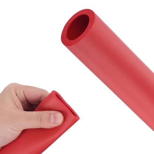 Selbstdichtende Rohrisolierung Weiß ID 18/22/25/28/32.0mm Rohrdämmung 1.0m Rohrisolierung Schaumstoff Farbe Rohrschale Rohrisolierung Für Griffgriffstütze Fitnessgeräte Usw(Rot,ID22mm*T5mm*1.0m) von Generisch