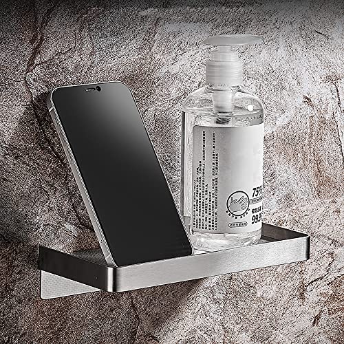 Selbstklebende Duschablage aus Edelstahl – 2 Stück, wandmontiertes Badezimmer, kein Bohren, selbstklebende Aufbewahrungslösung für einfache Badezimmer-Anpassung von Generisch
