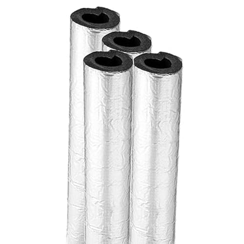 Selbstklebende Isolierschaum-Rohrabdeckung, Aluminiumfolie, Wärmeerhaltungsrohr für Wasserrohre im Freien, ID 22–89 mm, 34 mm x 40 mm x 1 m, energiesparende Isolierlösung von Generisch