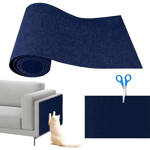 Selbstklebende Kratzmatte für Katzen, zum Selbstgestalten, zuschneidbar, umweltfreundlicher Vliesstoff für Katzensofa, Möbelschutz zur Reduzierung von Kratzschäden (Dunkelblau, 40 x 200 cm) von Generisch