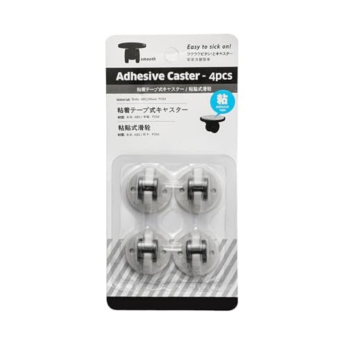 Selbstklebende Lenkrollen - Selbstklebende klein - Mini-Klebe, Mini-Lenkrollen, 4er-Set, nicht schwenkbare Lenkrollen für Aufbewahrungsbox, Mülleimer, Umzugskarton von Generisch