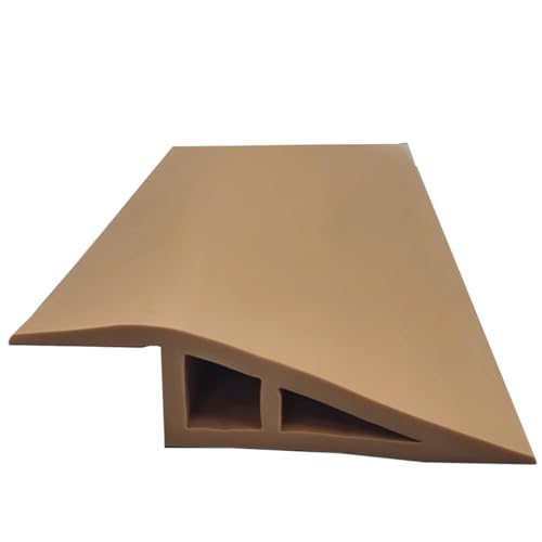 Selbstklebende Schwellenrampe Übergangsleiste Boden aus Gummi, Bodenkanten Zierleiste mit Einer Höhe von weniger als 20 mm (Hellbraun, L 10 m/33 Fuß) von Generisch