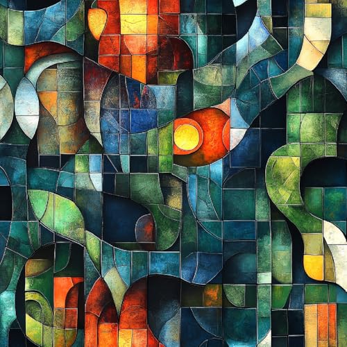 Selbstklebende Tapete 44x200 cm Klebefolie Möbel Glas Farbig Dekorfolie Möbelfolie Abstrakt Geometrisch Mustertapete Wandtapete Wohnzimmer Schlafzimmer Wasserdicht Wallpaper Küche von Generisch