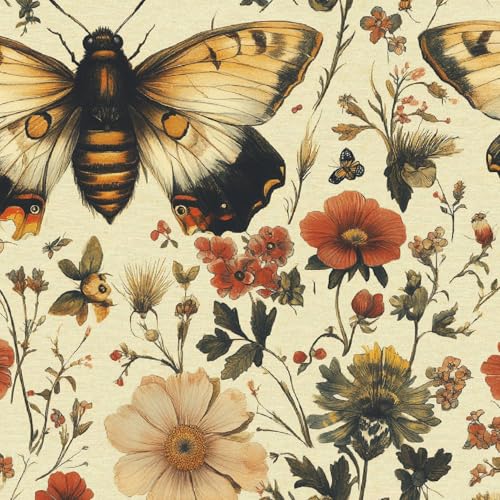 Selbstklebende Tapete Vinyltapete Schmetterlinge Blumen Blätter Wallpaper Wasserdicht & Schmutzabweisend Klebefolie KüChe Ideal FüR SchräNke Arbeitsplatten Spritzschutz Einfache Reinigung 30 X 200 cm von Generisch