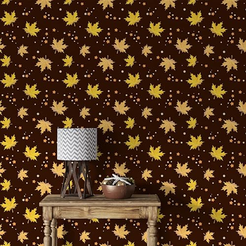 Selbstklebende Tapete Wandpapier 40x1000cm, Ahornblätter, Botanisch Mustertapete, Minimalistisch Wallpaper, Braun Wasserfest Vinyl Tapeten für Möbel, Wände, Wohn, Schlafzimmer -Ba89 Selbstklebende Tapete Wandpapier 40x1000cm, Ahornblätter, Botanisch Mustertapete, Minimalistisch Wallpaper, Braun Wasserfest Vinyl Tapeten für Möbel, Wände, Wohn, Schlafzimmer -Ba89 von Generisch