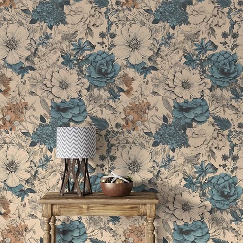 Selbstklebende Tapete Wandpapier 40x100cm, Blumen mit Braunen Blättern, Mustertapete, Boho-Aquarell-Vintage Wallpaper, Beige Wasserfest Vinyl Tapeten für Möbel, Wände, Wohn, Schlafzimmer -Bb171 Selbstklebende Tapete Wandpapier 40x100cm, Blumen mit Braunen Blättern, Mustertapete, Boho-Aquarell-Vintage Wallpaper, Beige Wasserfest Vinyl Tapeten für Möbel, Wände, Wohn, Schlafzimmer -Bb171 von Generisch