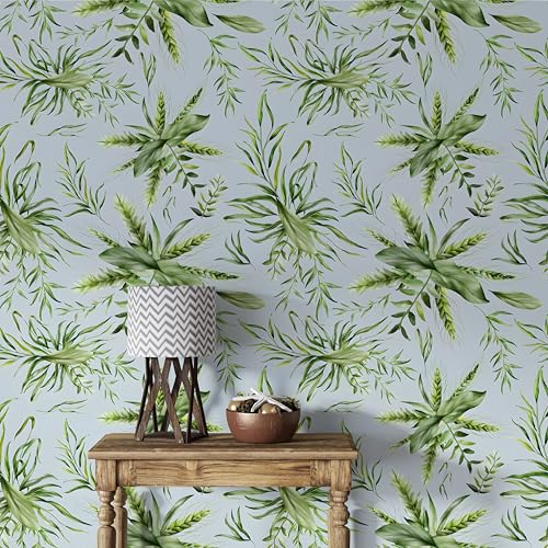 Selbstklebende Tapete Wandpapier Palmenblätter Design, Blau, Botanisch Deko Klebefolie für Möbel, Wände, Wohn, Schlafzimmer, Wasserdicht Retro Tapete Möbelaufkleber Dekorfolie 40x1000cm -Ba24 Selbstklebende Tapete Wandpapier Palmenblätter Design, Blau, Botanisch Deko Klebefolie für Möbel, Wände, Wohn, Schlafzimmer, Wasserdicht Retro Tapete Möbelaufkleber Dekorfolie 40x1000cm -Ba24 von Generisch