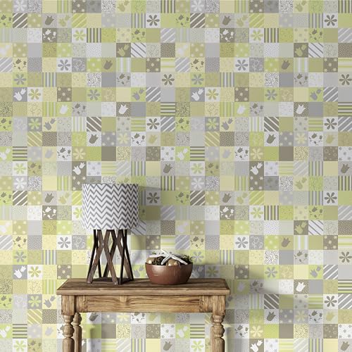 Selbstklebende Tapete Wandpapier Plaid Design, Gelb, Deko Klebefolie für Möbel, Wände, Wohn, Schlafzimmer, Wasserdicht Vintage Tapete Möbelaufkleber Dekorfolie 40x1000cm -Bb82 Selbstklebende Tapete Wandpapier Plaid Design, Gelb, Deko Klebefolie für Möbel, Wände, Wohn, Schlafzimmer, Wasserdicht Vintage Tapete Möbelaufkleber Dekorfolie 40x1000cm -Bb82 von Generisch