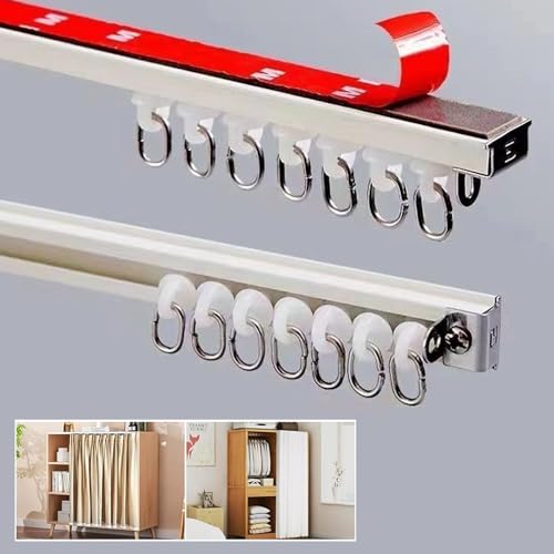 Selbstklebende Vorhangschiene, kein Bohren, einfache Installation für Decke oder Wand, perfekte Lösung zum Aufhängen von Vorhängen und Vorhängen Selbstklebende Vorhangschiene, kein Bohren, einfache Installation für Decke oder Wand, perfekte Lösung zum Aufhängen von Vorhängen und Vorhängen von Generisch