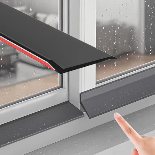 Selbstklebender Regentropfschutz für Überkopftüren, 5 m Wasserabweiser und Blinken, langlebiger Regenumlenker für Fenster und Türen, Wetterabisolierdichtung (5,5 cm) von Generisch
