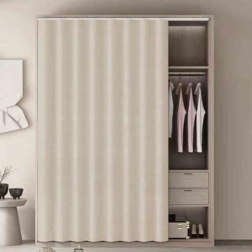 Selbstklebender Staubvorhang - Staubdicht für Aufbewahrungsschränke und Bücherregale ohne Bohren mit Schiene, ideal für Schlafzimmer und Wohnzimmer Selbstklebender Staubvorhang - Staubdicht für Aufbewahrungsschränke und Bücherregale ohne Bohren mit Schiene, ideal für Schlafzimmer und Wohnzimmer von Generisch