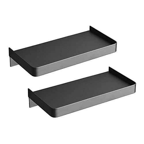 Selbstklebendes Duschregal aus Edelstahl - Wandmontage Badezimmer Aufbewahrung ohne Bohren 2er-Pack (Schwarz) - Stilvolle, platzsparende Lösung von Generisch