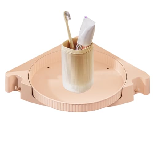 Selbstklebendes Eck-Duschregal | 360 Grad drehbarer Tablett-Organizer – kein Bohren, dickes Gewürz-Wandregal für Küchenprodukte von Generisch