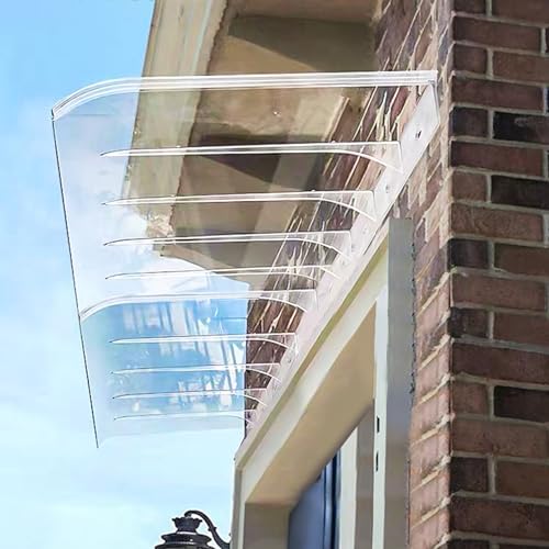 Selbstreinigende Transparente Polycarbonat-Markise Unsichtbares Dach Klar Regen Schneeschutz Abdeckung für Fenster Veranda Terrasse Garten - 40 x 40 cm von Generisch