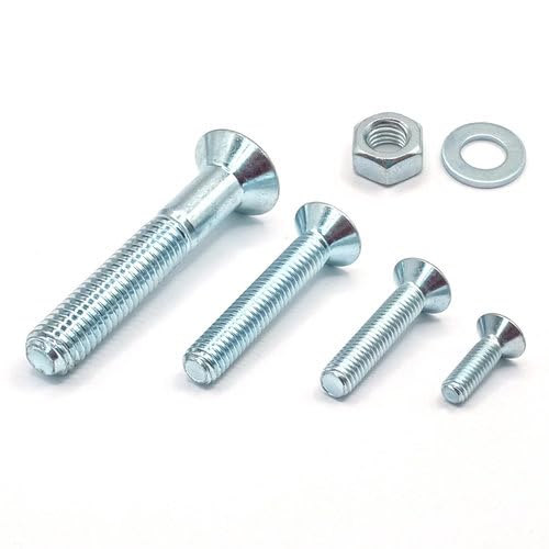 Senkkopfschrauben M6 inkl. Mutter + Scheibe, Stahl verzinkt, DIN 7991 (M6 x 45, 50 Stück) von Generisch