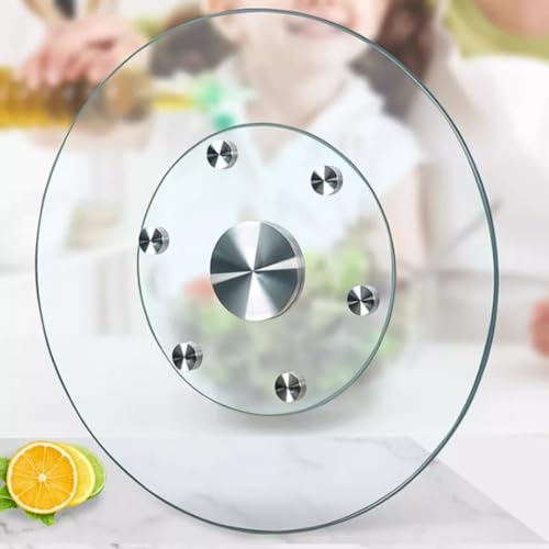 Servierplatte aus gehärtetem Glas – runder Drehteller mit leisem Lager für Esstisch – robustes Serviertablett Servierplatte aus gehärtetem Glas – runder Drehteller mit leisem Lager für Esstisch – robustes Serviertablett von Generisch