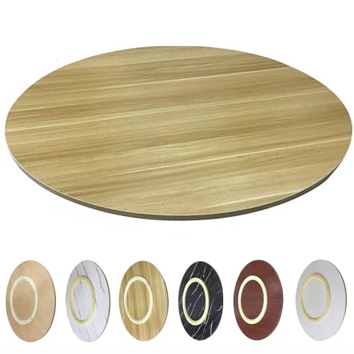 Serviertablett aus Holz, 91,4 cm, 360° drehbar, runde Tischplatte – helles Walnussholz-Finish – perfekt für Essen und Unterhaltung – 90 cm Küchenzubehör von Generisch