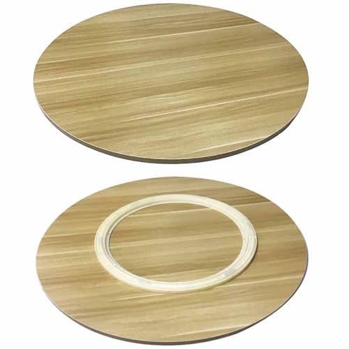 Serviertablett aus Holz für Esstisch, 360 ° drehbar, rund, Lazy Susan Drehteller, rutschfeste, leise drehbare Servierplatte für einfaches Teilen von Lebensmitteln von Generisch