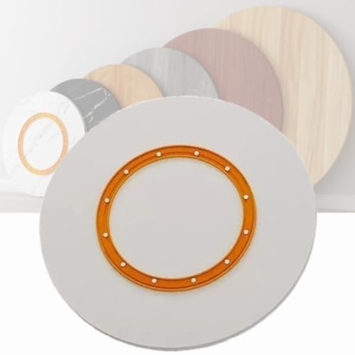 Serviertablett aus Massivholz, robust, rund, für Esstisch und Küche, großes weißes drehbares Tablett für Zuhause und Servieren (80 cm) von Generisch