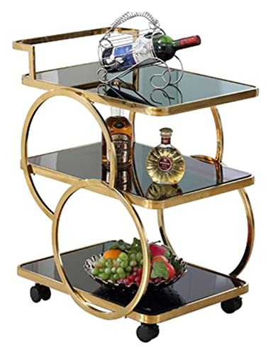 Servierwagen aus Edelstahl mit Tischplatte aus gehärtetem Glas – Mobiler Getränkewagen für Zuhause Küche und Hotel – Stilvolles Esserlebnis mit Ringdesign Servierwagen aus Edelstahl mit Tischplatte aus gehärtetem Glas – Mobiler Getränkewagen für Zuhause Küche und Hotel – Stilvolles Esserlebnis mit Ringdesign von Generisch