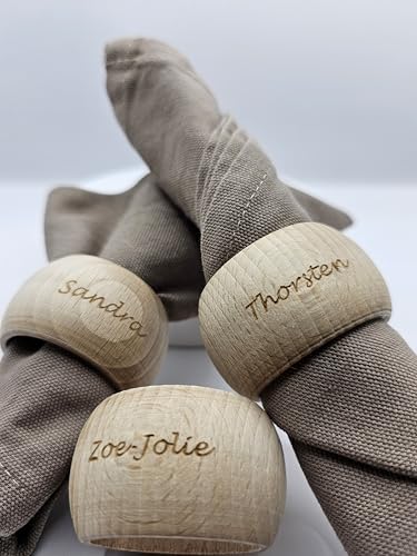 Serviettenringe, personalisierte Serviettenringe, Natur mit Gravur, Serviettenhalter Holz, Buchenholz, mit Lasergravur, Geschenk, Weihnachten, Feier Serviettenringe, personalisierte Serviettenringe, Natur mit Gravur, Serviettenhalter Holz, Buchenholz, mit Lasergravur, Geschenk, Weihnachten, Feier von Generisch