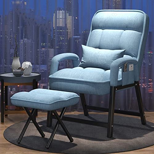 Sessel-Set aus gemütlichem Stoff mit Ottomane für Wohnzimmer, stabiler Clubsessel für Schlafzimmer, Lesezimmer, kleines Geschenk im Lieferumfang enthalten von Generisch