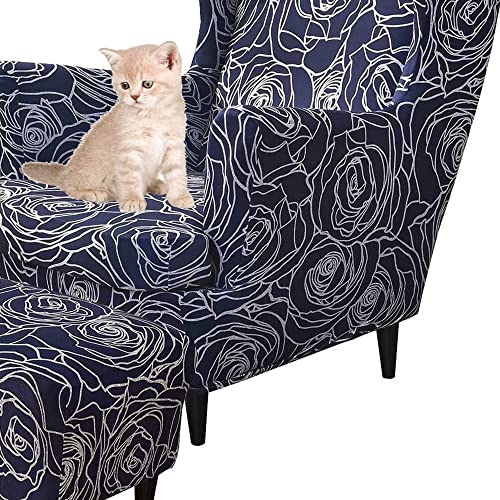 Sesselüberwürfe Elastisch 3-teilig Sesselbezug Ohrensessel Überzug Mit Ottomane Schonbezug Bezug Sesselhusse Stretch Husse(AA) von Generisch