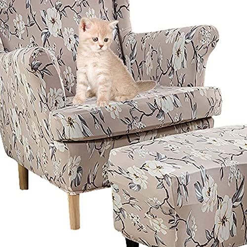 Sesselüberwürfe Elastisch 3-teilig Sesselbezug Ohrensessel Überzug Mit Ottomane Schonbezug Bezug Sesselhusse Stretch Husse Für Ohrensessel (Color : #11) von Generisch