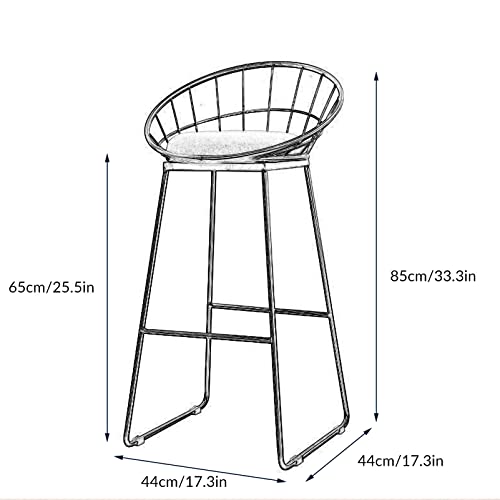 Set 2 Frühstücksstühle Barstools mit Metallrahmen und Fußstütze PU Leder Polster Barhocker für Bar, Theke, Küche von Generisch