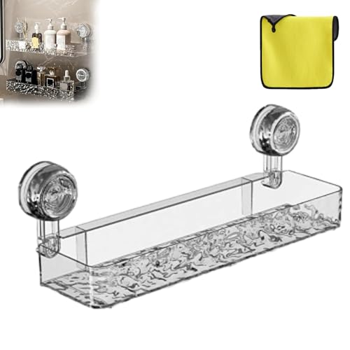 Set Patientententabletts Duschablage, Setpatient Wellpappe Saugnapf Aufbewahrungshalter, Bohrfreie Abnehmbare Lagerregale für Dusche oder Badezimmer Lagerung (Transparent-A) von Generisch