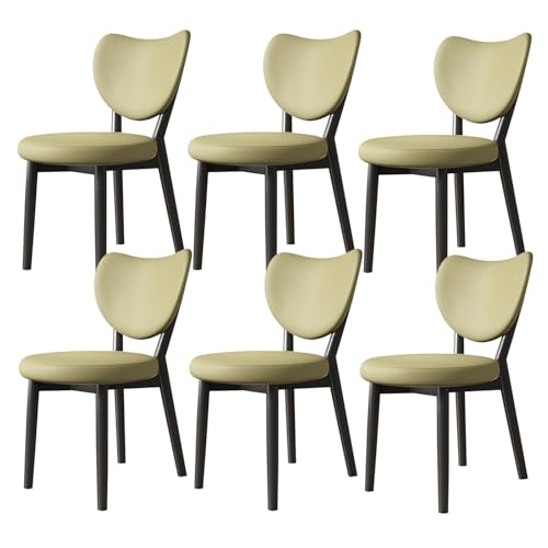 Set mit 2 4 6 modernen Esszimmerstühlen mit dicken Kissen und Holzbeinen, stilvolle Küche und Wohnzimmer, Sitzgelegenheit für Mahlzeiten zu Hause (Schwarz + Grün 6) von Generisch