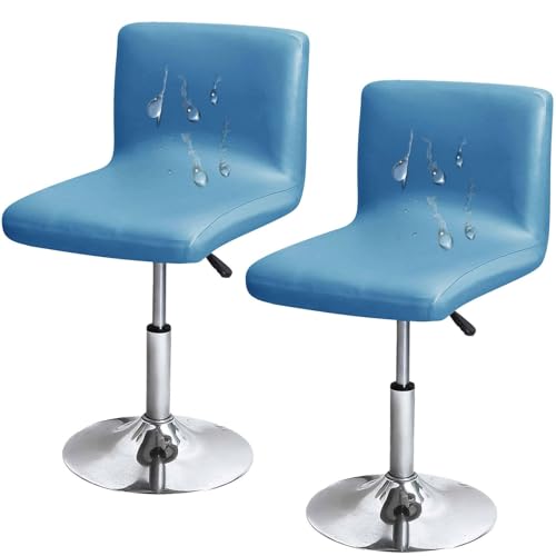 Set mit 2 Barhocker-Bezügen, strapazierfähiges Kunstleder mit Rückenlehne, abnehmbar für einfache Reinigung, perfekt für Restaurant und Café, wasserdicht und stilvoll (schwarz) von Generisch