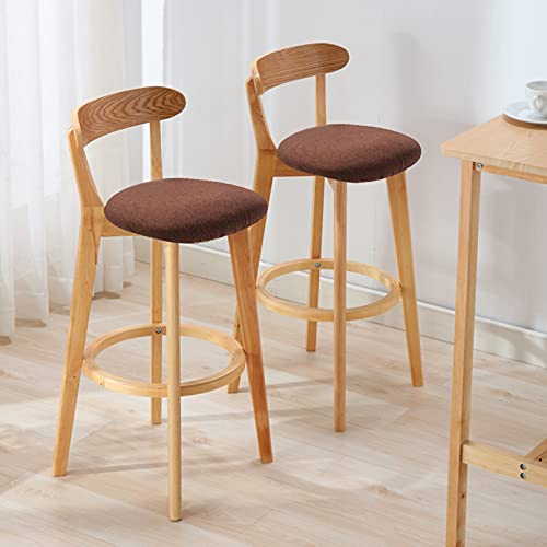 Set mit 2 Barhockern, Massivholz-Hochstühle mit abnehmbaren Sitzbezügen, stilvolle und bequeme Fußstütze für Küchentheke und Esszimmer, perfekt für Frühstücksbar von Generisch