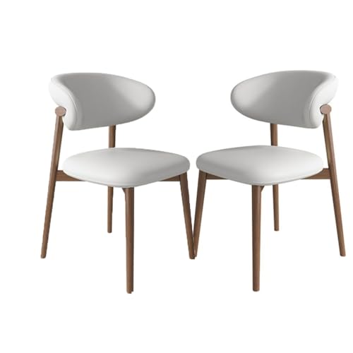 Set mit 2 Esszimmerstühlen, modernes gepolstertes Chaiselongue, PU-Leder, Armlehnenhocker mit gepolsterter Rückenlehne, für Küche, Wohnzimmer, Schlafzimmer von Generisch