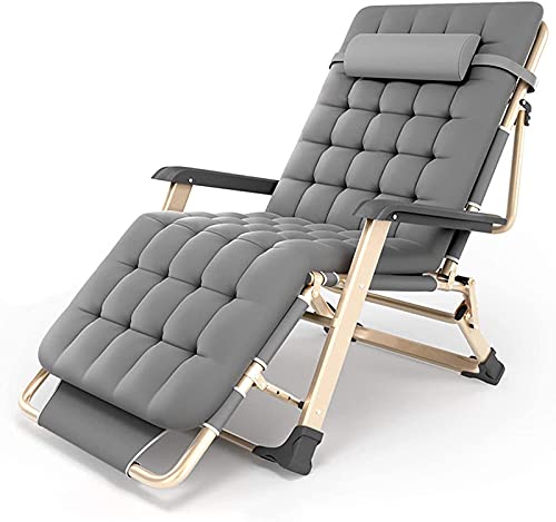 Set mit 2 Sonnenliegen für Garten, zusammenklappbar, Zero Gravity Stühle mit Kopfkissen & Kissen, verstellbare Liege, für Terrasse, Camping, Outdoor & Indoor Gebrauch, 5 Stufen Komfort Set mit 2 Sonnenliegen für Garten, zusammenklappbar, Zero Gravity Stühle mit Kopfkissen & Kissen, verstellbare Liege, für Terrasse, Camping, Outdoor & Indoor Gebrauch, 5 Stufen Komfort von Generisch