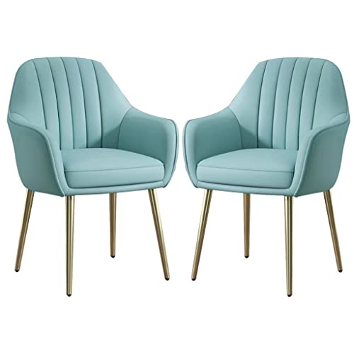 Set mit 2 blauen Kunstlederstühlen für Küche, Esszimmerstühle – stilvolle Beine aus Karbonstahl für Wohnzimmer, Balkon & Schminktisch, moderne Wohnmöbel Set mit 2 blauen Kunstlederstühlen für Küche, Esszimmerstühle – stilvolle Beine aus Karbonstahl für Wohnzimmer, Balkon & Schminktisch, moderne Wohnmöbel von Generisch