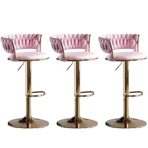 Set mit 2 modernen Barhockern aus Samt mit goldfarbenen Beinen, verstellbarem Dreh-Design, gewebte Rückenlehne und Fußstütze – stilvolle Kücheninsel-Sitzgelegenheit in Grün und Schwarz Set mit 2 modernen Barhockern aus Samt mit goldfarbenen Beinen, verstellbarem Dreh-Design, gewebte Rückenlehne und Fußstütze – stilvolle Kücheninsel-Sitzgelegenheit in Grün und Schwarz von Generisch