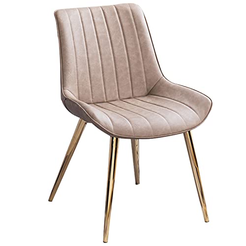 Set mit 2 modernen Esszimmerstühlen aus Kunstleder von Mid Century mit goldfarbenen Beinen von Generisch
